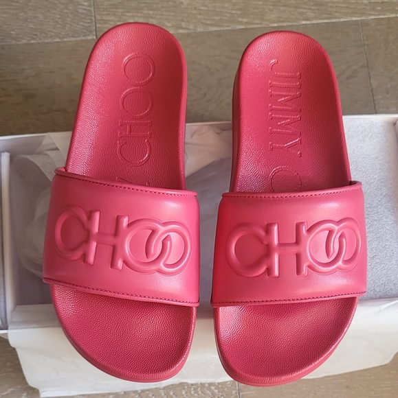 Jimmy Choo Leather Slide Sandals